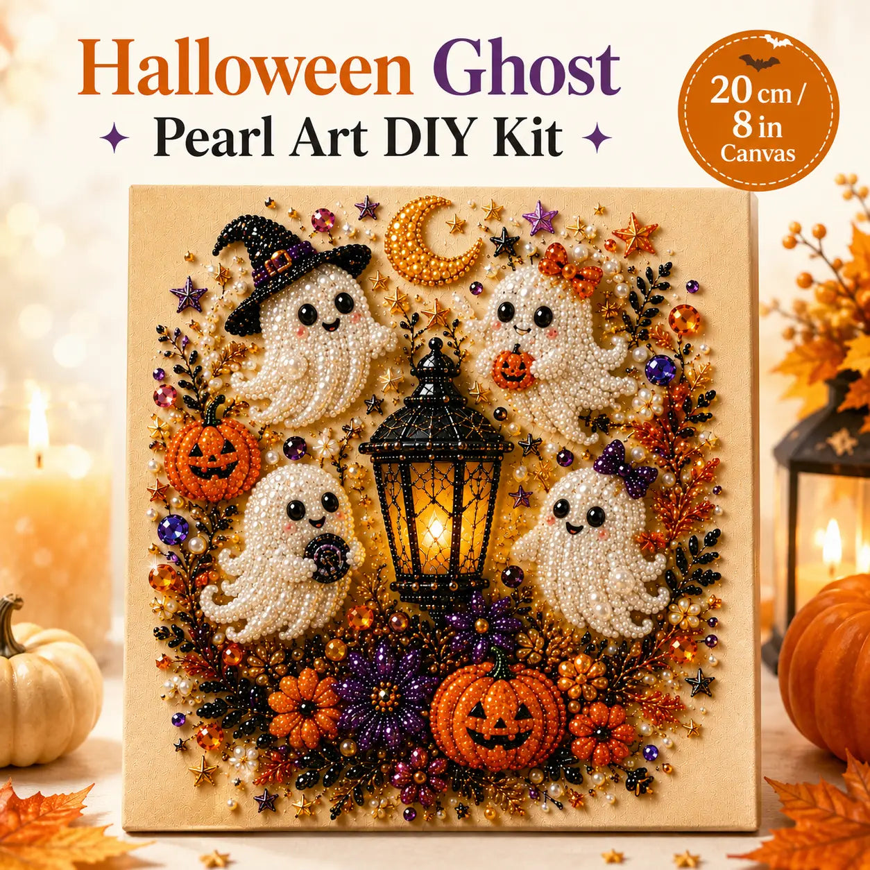 Frameless 3D Beaded Halloween Pearl Diamond Painting
