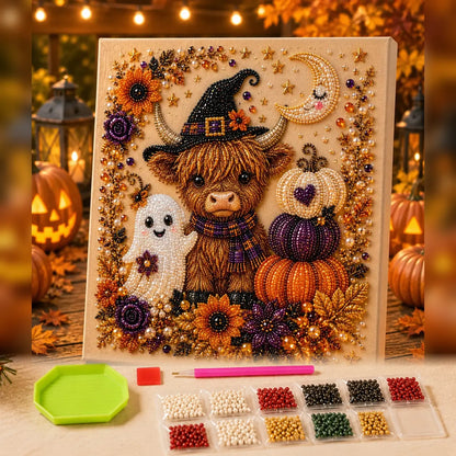 Frameless 3D Beaded Halloween Pearl Diamond Painting