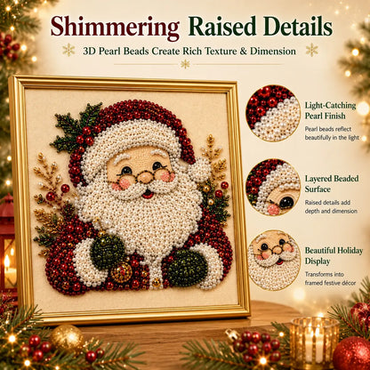 Frameless 3D Beaded Christmas Pearl Diamond Painting