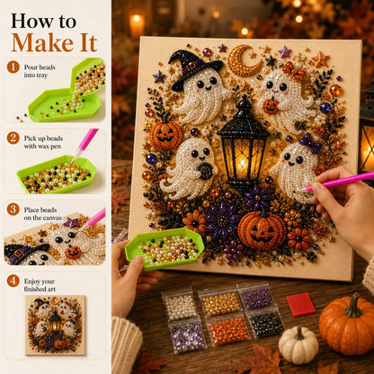 Frameless 3D Beaded Halloween Pearl Diamond Painting