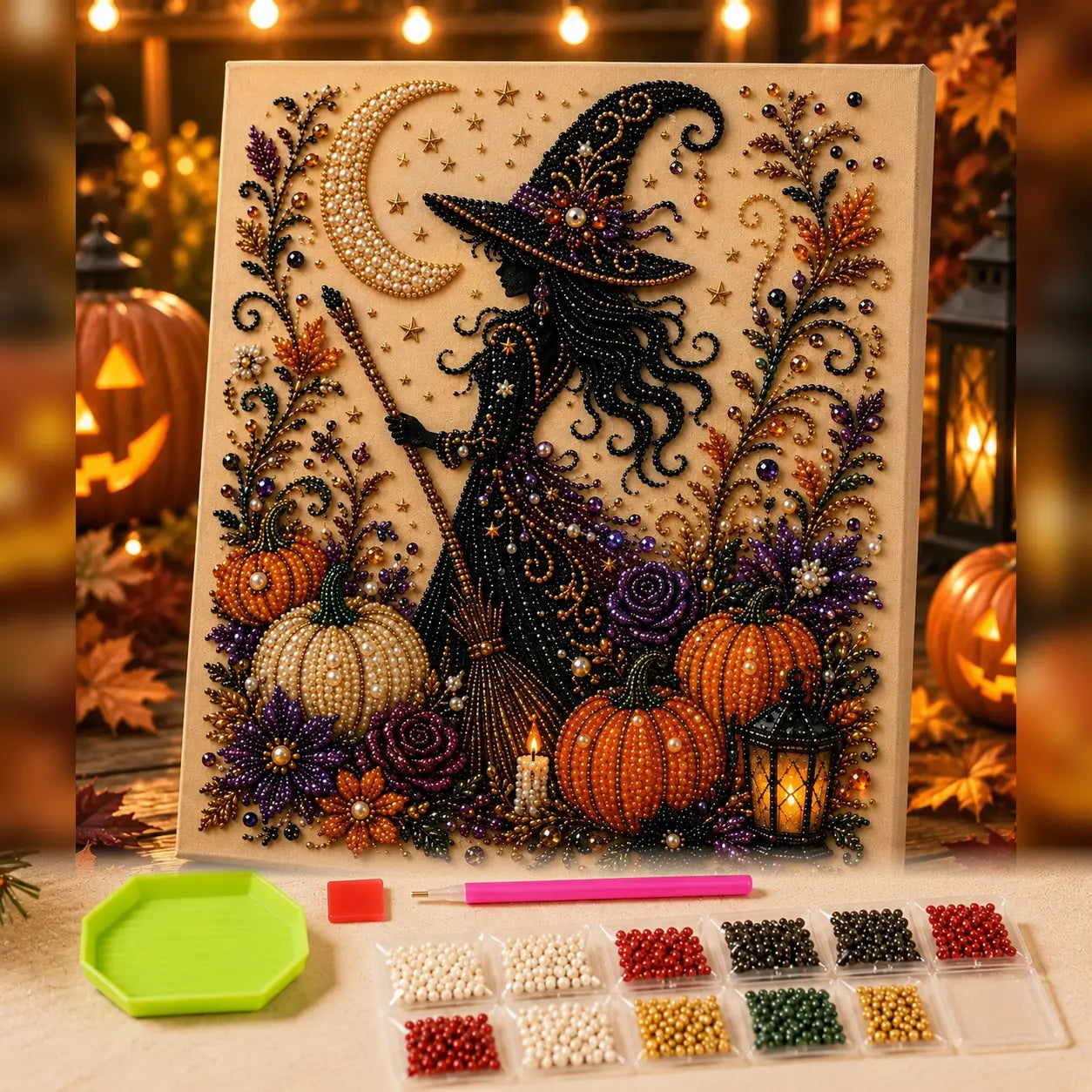 Frameless 3D Beaded Halloween Pearl Diamond Painting