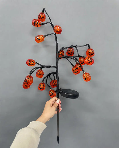 Pumpkin Solar Stake Lights - Halloween Outdoor Yard Decor