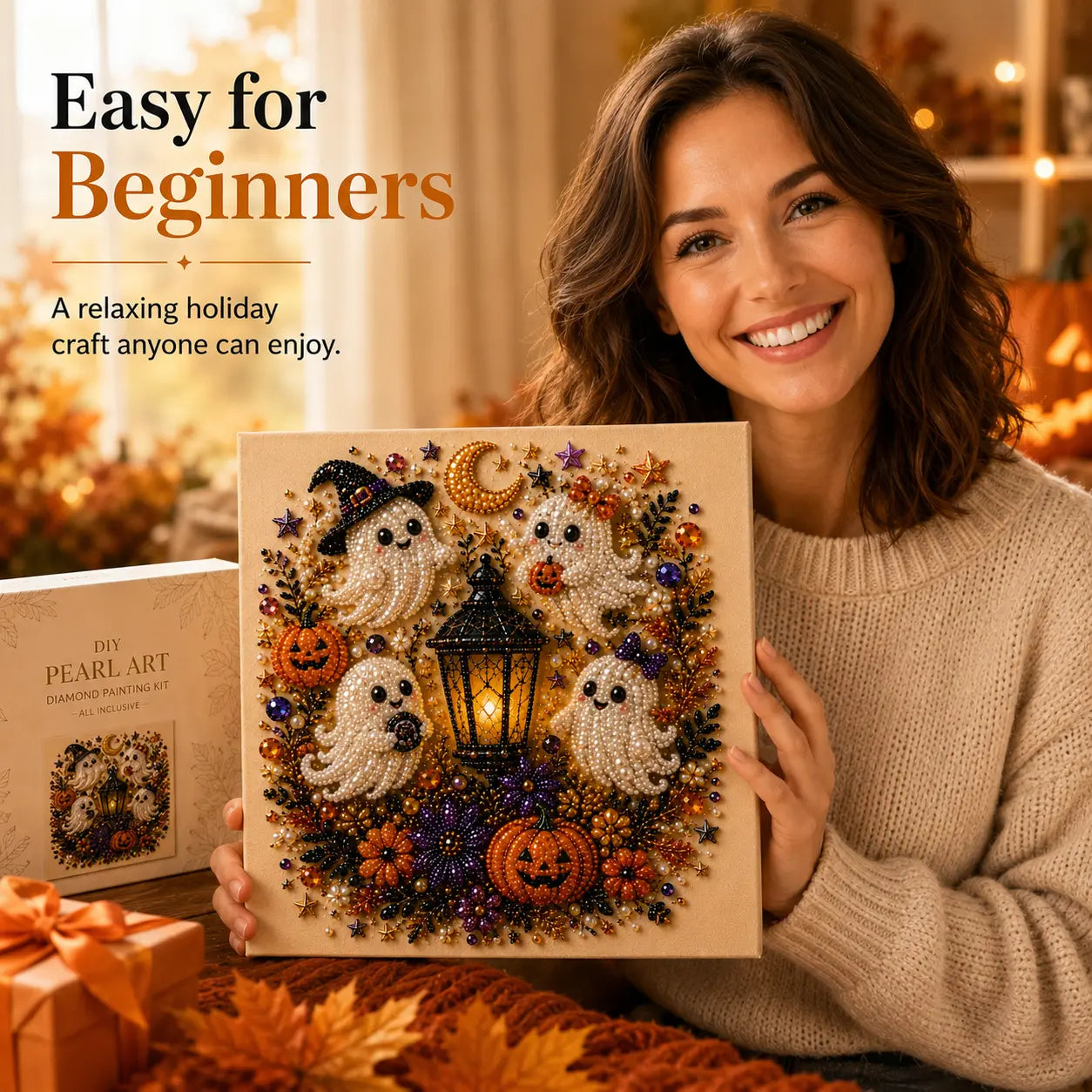 Frameless 3D Beaded Halloween Pearl Diamond Painting
