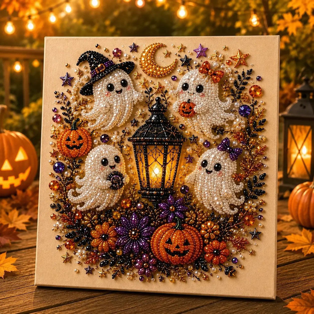Frameless 3D Beaded Halloween Pearl Diamond Painting