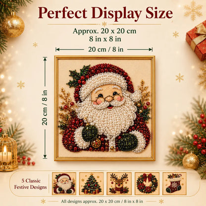 Frameless 3D Beaded Christmas Pearl Diamond Painting