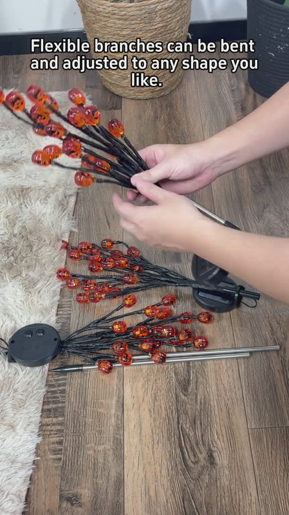 Pumpkin Solar Stake Lights - Halloween Outdoor Yard Decor